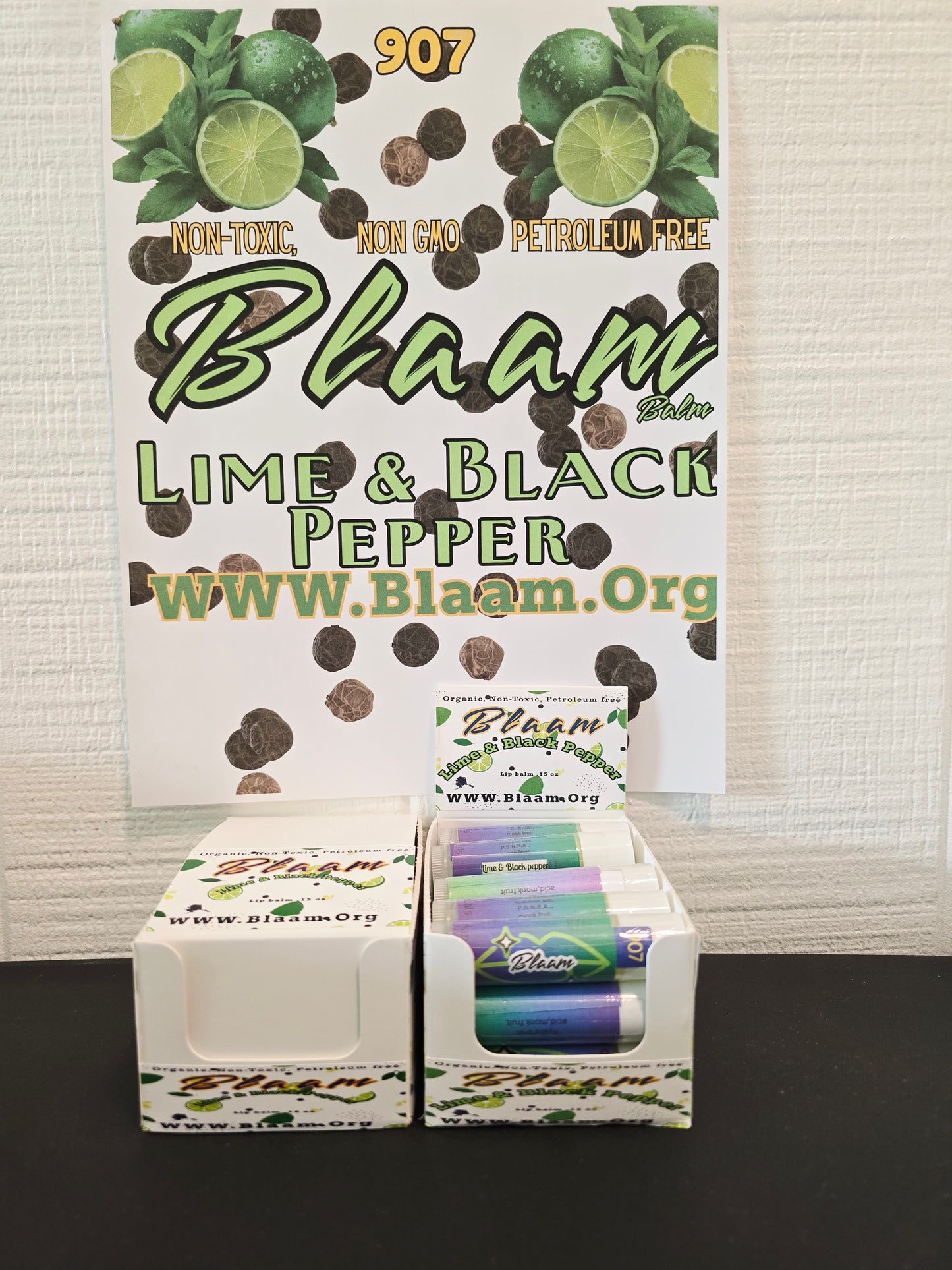 Lime & Black Pepper #Tuxedo Organic Blaam lip balm