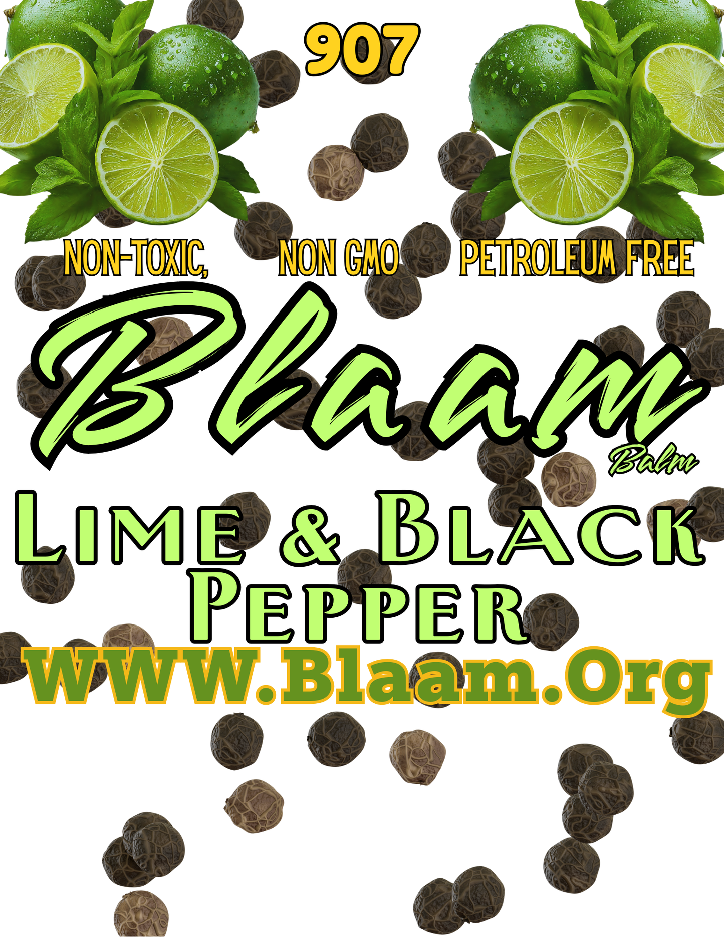 Lime & Black Pepper #Tuxedo Organic Blaam lip balm
